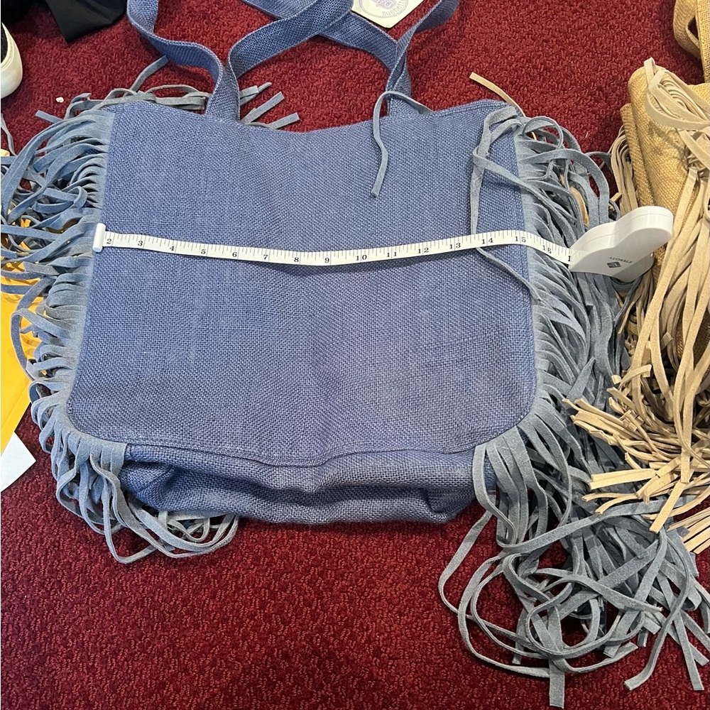 Muche Et Muchette NWT Blue Faux Fringe Bag host pick - Picture 10 of 16